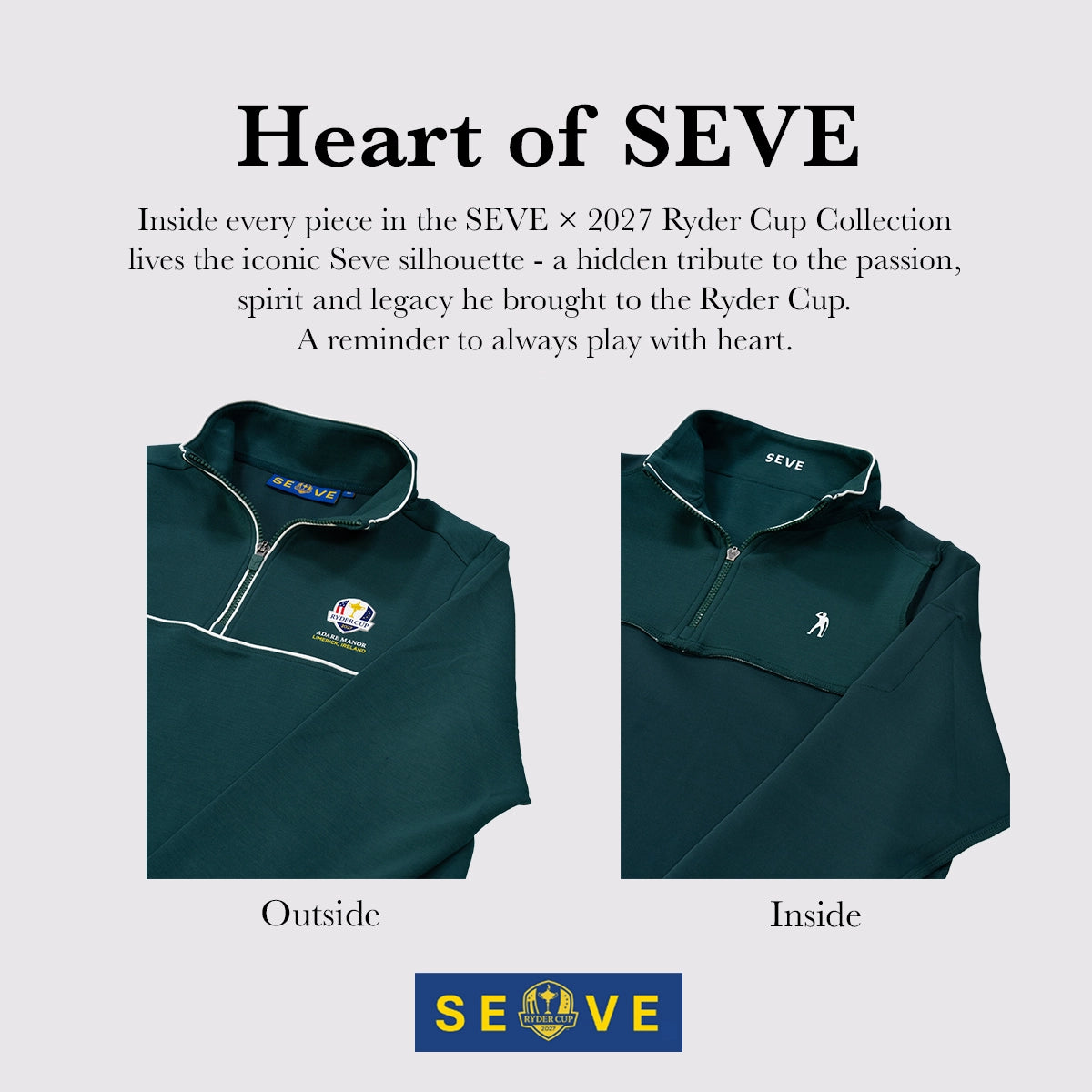 SEVE X RYDER CUP QUARTER ZIP SWEATER - DEEP GREEN