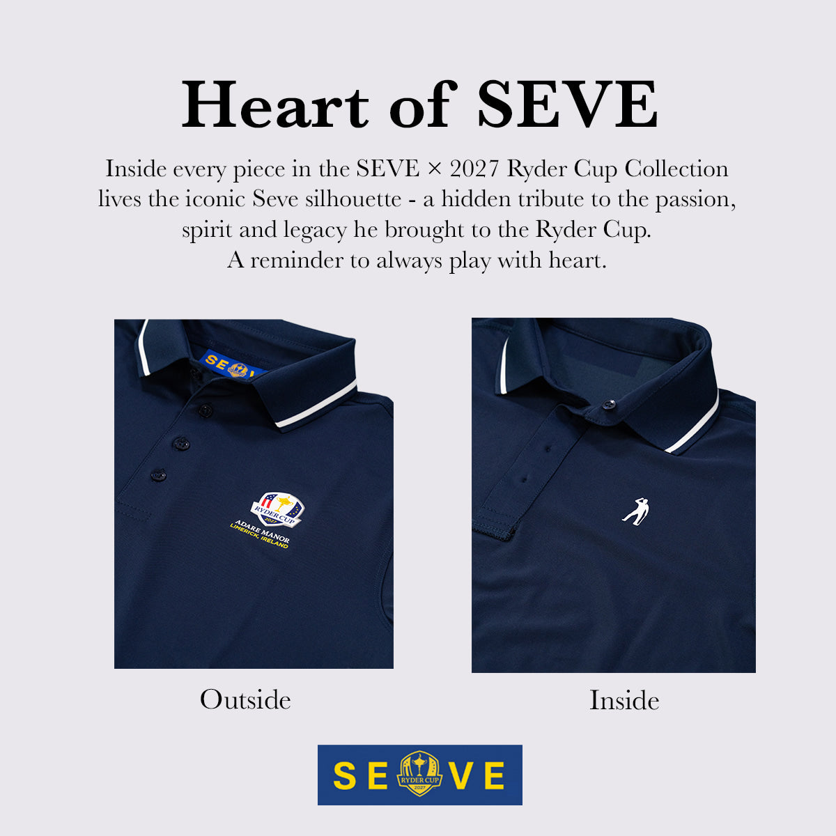 SEVE X RYDER CUP PIQUE POLO - NAVY BLUE